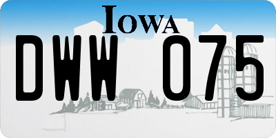 IA license plate DWW075