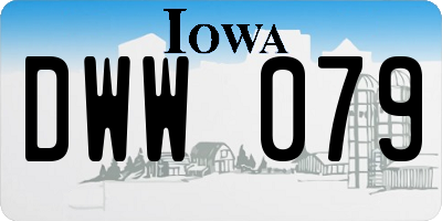 IA license plate DWW079
