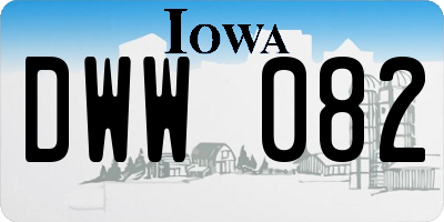 IA license plate DWW082