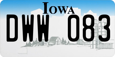 IA license plate DWW083