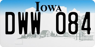 IA license plate DWW084