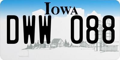 IA license plate DWW088