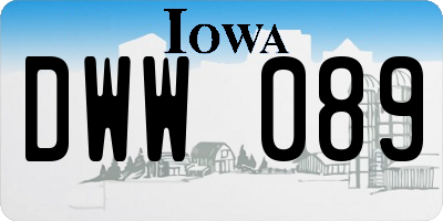 IA license plate DWW089
