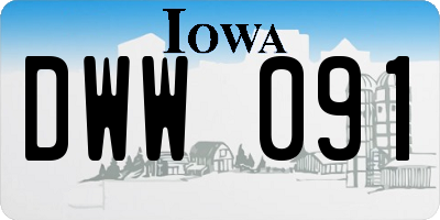 IA license plate DWW091