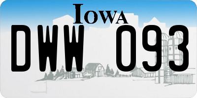 IA license plate DWW093