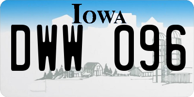 IA license plate DWW096