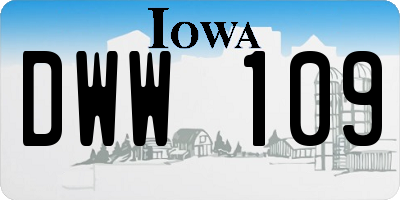 IA license plate DWW109