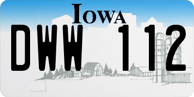 IA license plate DWW112