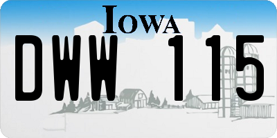 IA license plate DWW115