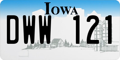 IA license plate DWW121