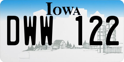 IA license plate DWW122