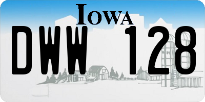 IA license plate DWW128