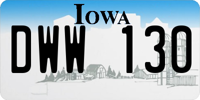 IA license plate DWW130