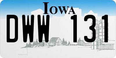 IA license plate DWW131
