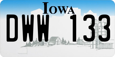 IA license plate DWW133