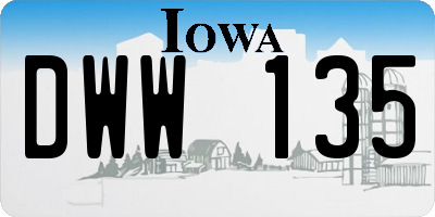 IA license plate DWW135