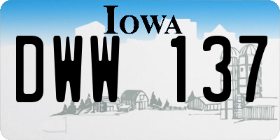 IA license plate DWW137