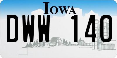 IA license plate DWW140