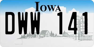 IA license plate DWW141