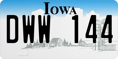 IA license plate DWW144