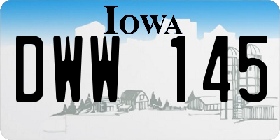 IA license plate DWW145