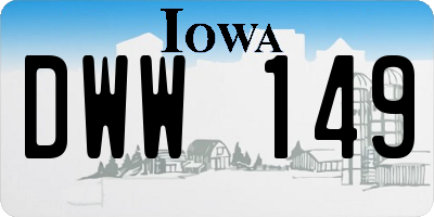 IA license plate DWW149