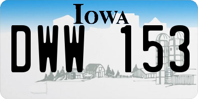IA license plate DWW153