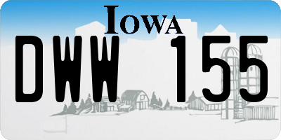 IA license plate DWW155