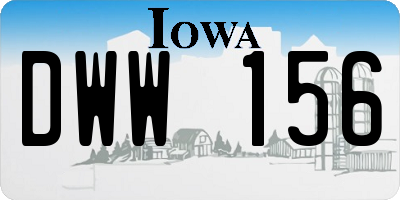 IA license plate DWW156