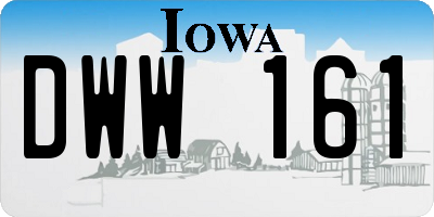 IA license plate DWW161
