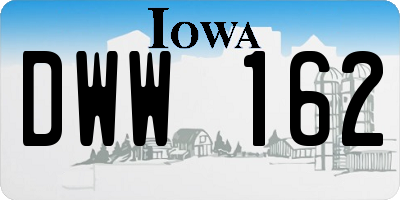 IA license plate DWW162