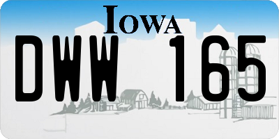 IA license plate DWW165