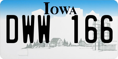 IA license plate DWW166
