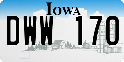 IA license plate DWW170