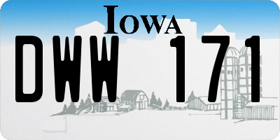 IA license plate DWW171