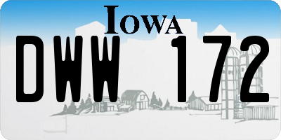 IA license plate DWW172