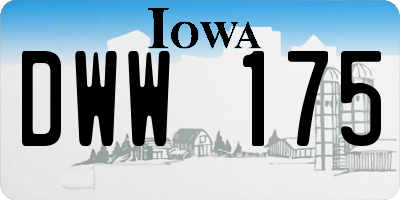 IA license plate DWW175