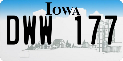 IA license plate DWW177