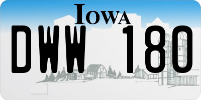 IA license plate DWW180