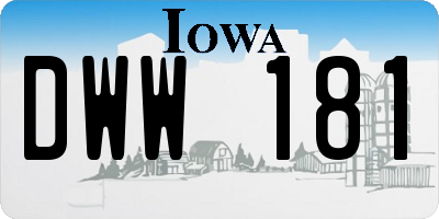 IA license plate DWW181
