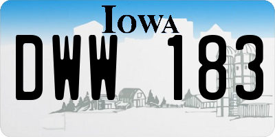 IA license plate DWW183