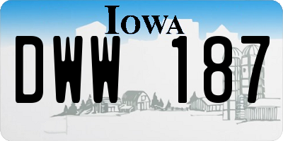 IA license plate DWW187