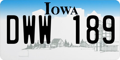 IA license plate DWW189