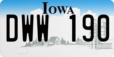 IA license plate DWW190