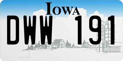IA license plate DWW191