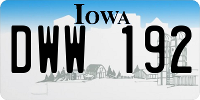 IA license plate DWW192