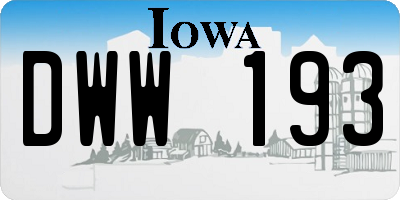 IA license plate DWW193