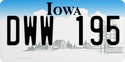 IA license plate DWW195