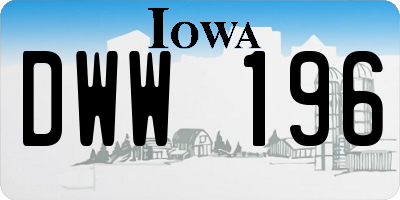 IA license plate DWW196