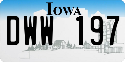 IA license plate DWW197